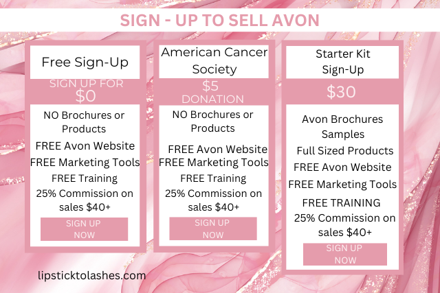 Sign up to sell Avon for free
Sign up for Avon